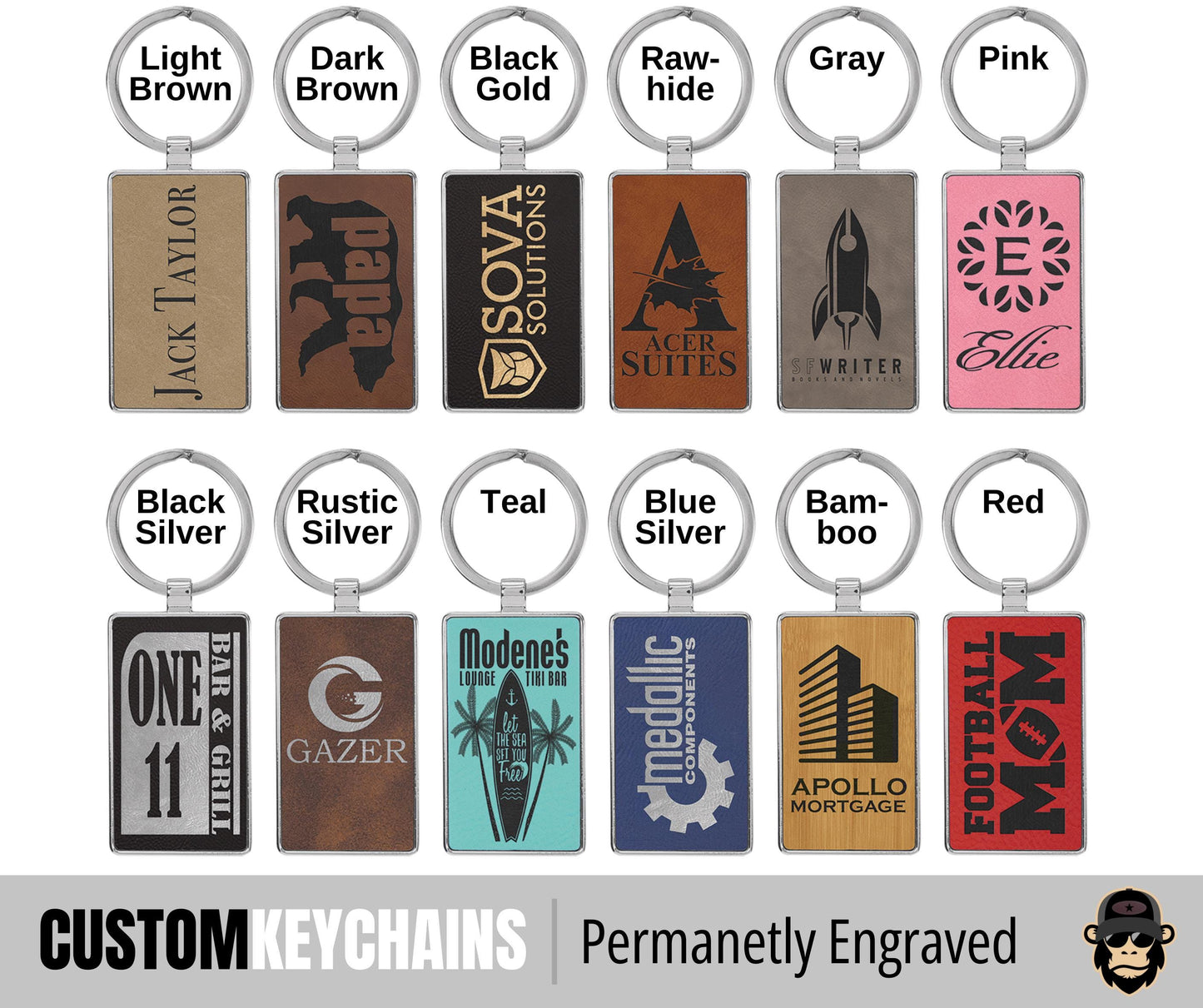 a bunch of key chains with different colors