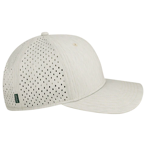 a white hat with holes on it