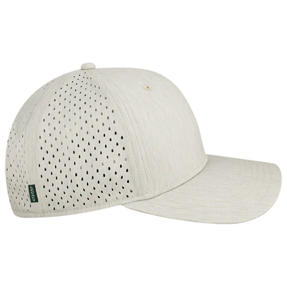 a white hat with holes on it