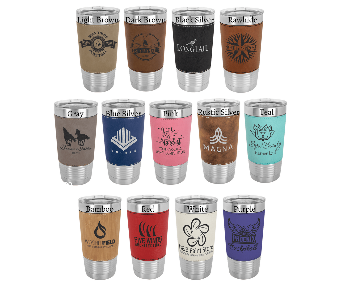 20 oz. Leather Wrapped Stainless Tumbler