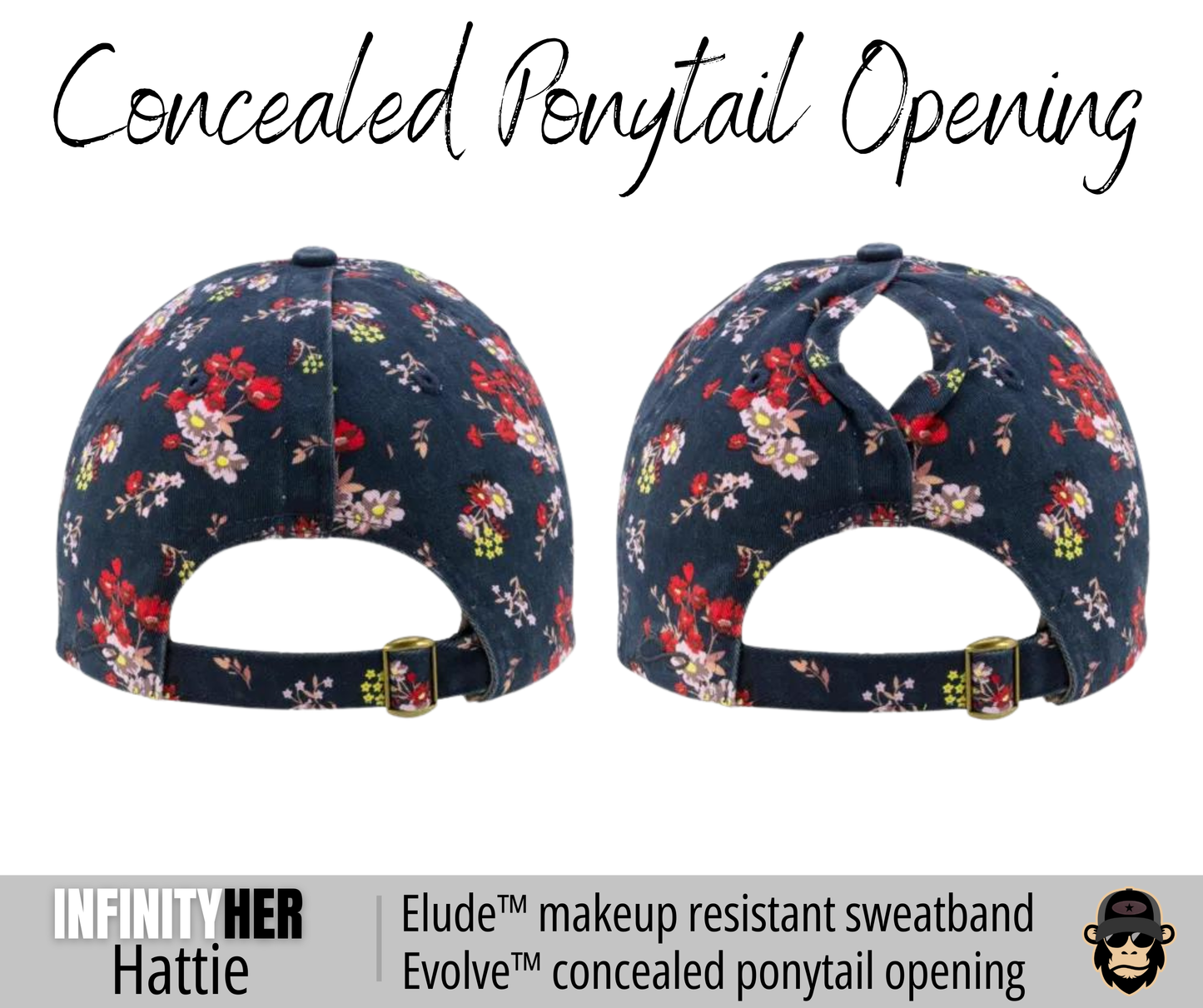 a baseball hat with a floral pattern on it